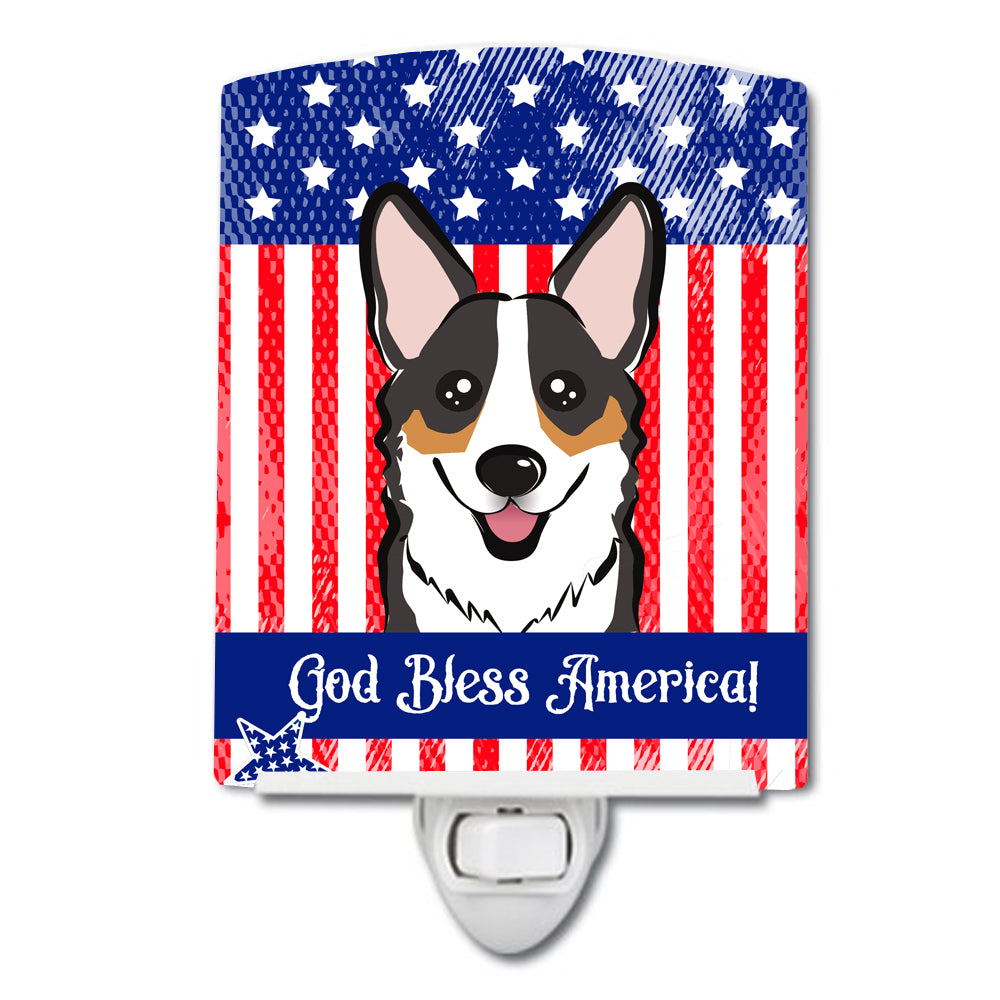 American Flag and Tricolor Corgi Ceramic Night Light BB2185CNL - the-store.com