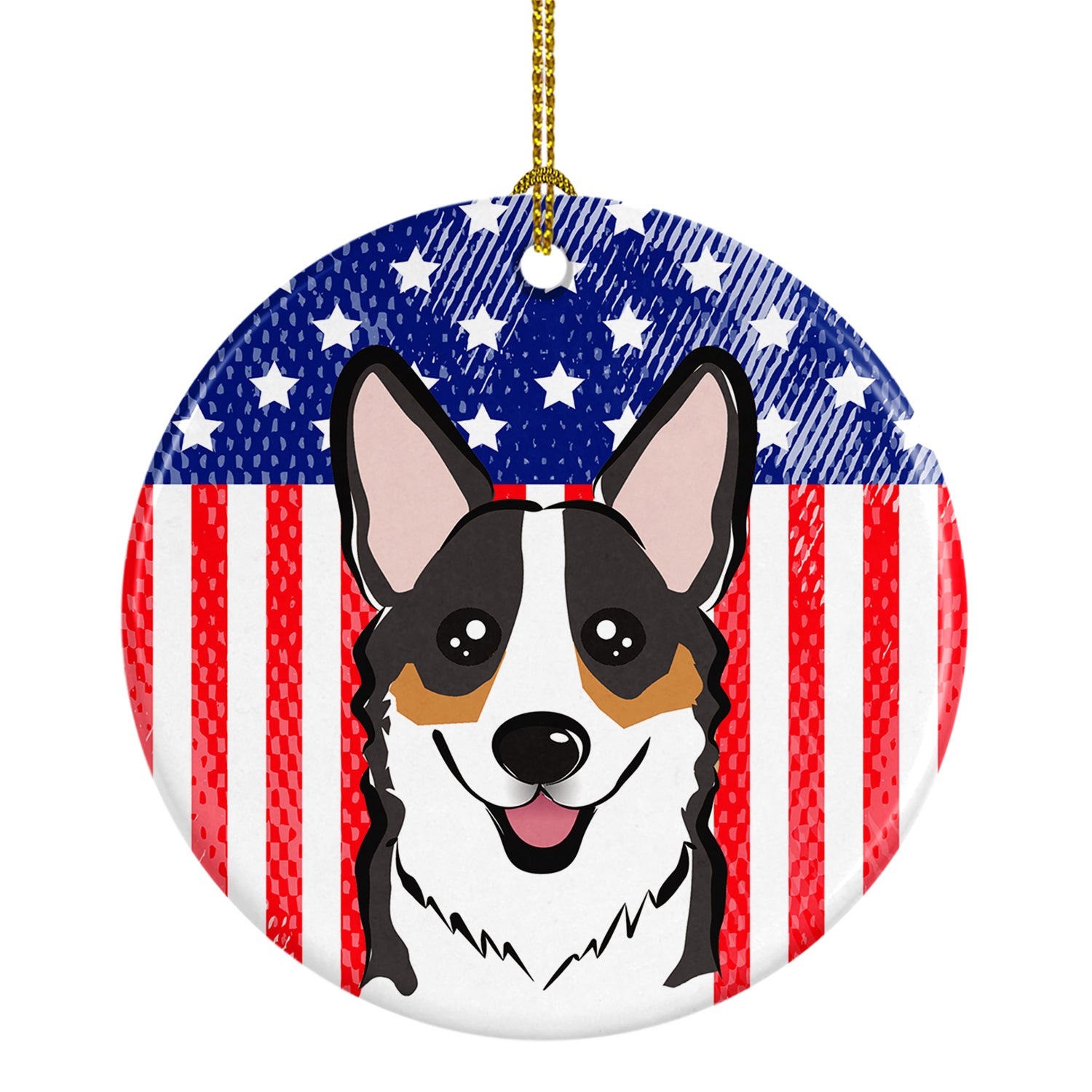 American Flag and Tricolor Corgi Ceramic Ornament BB2185CO1 - the-store.com