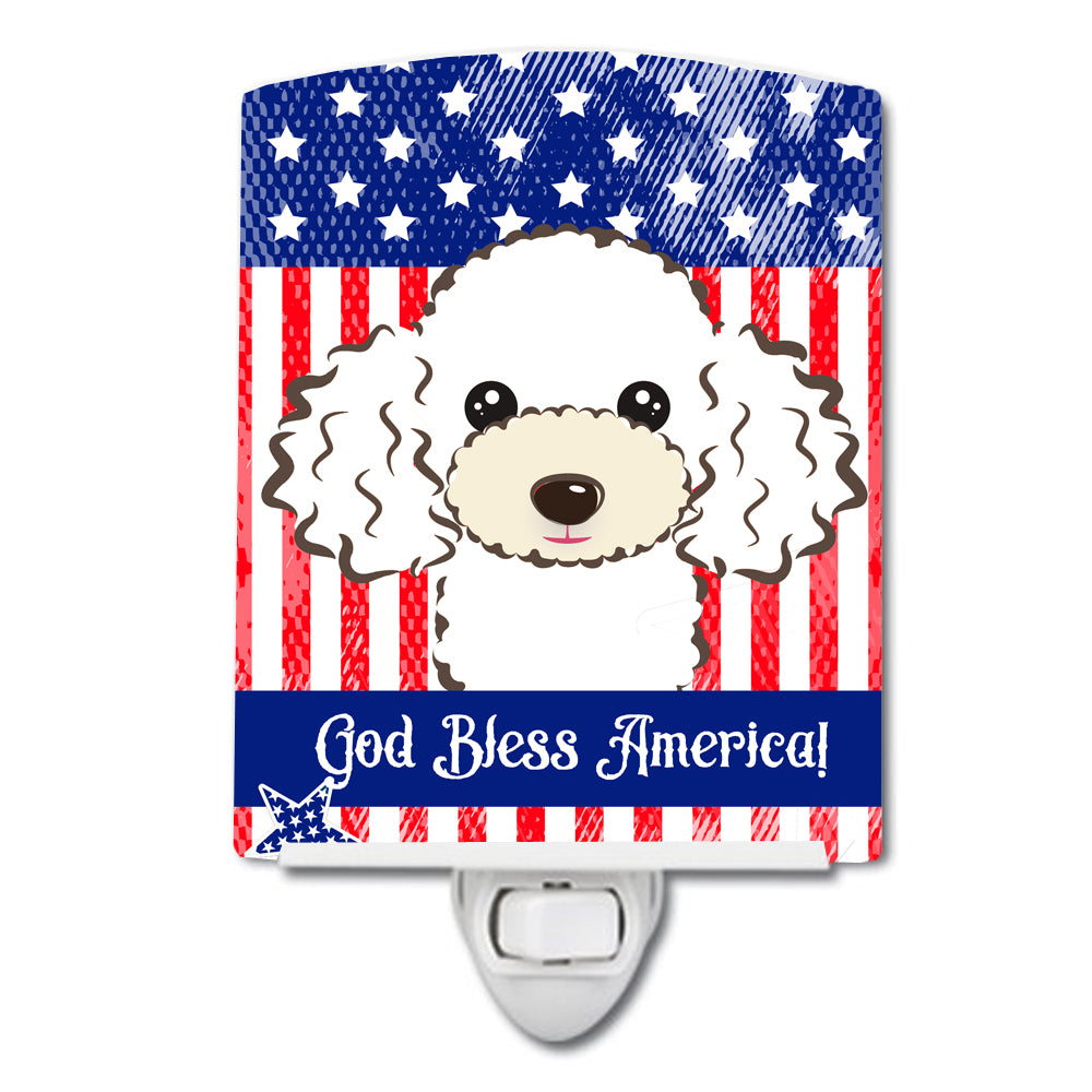 American Flag and White Poodle Ceramic Night Light BB2187CNL - the-store.com