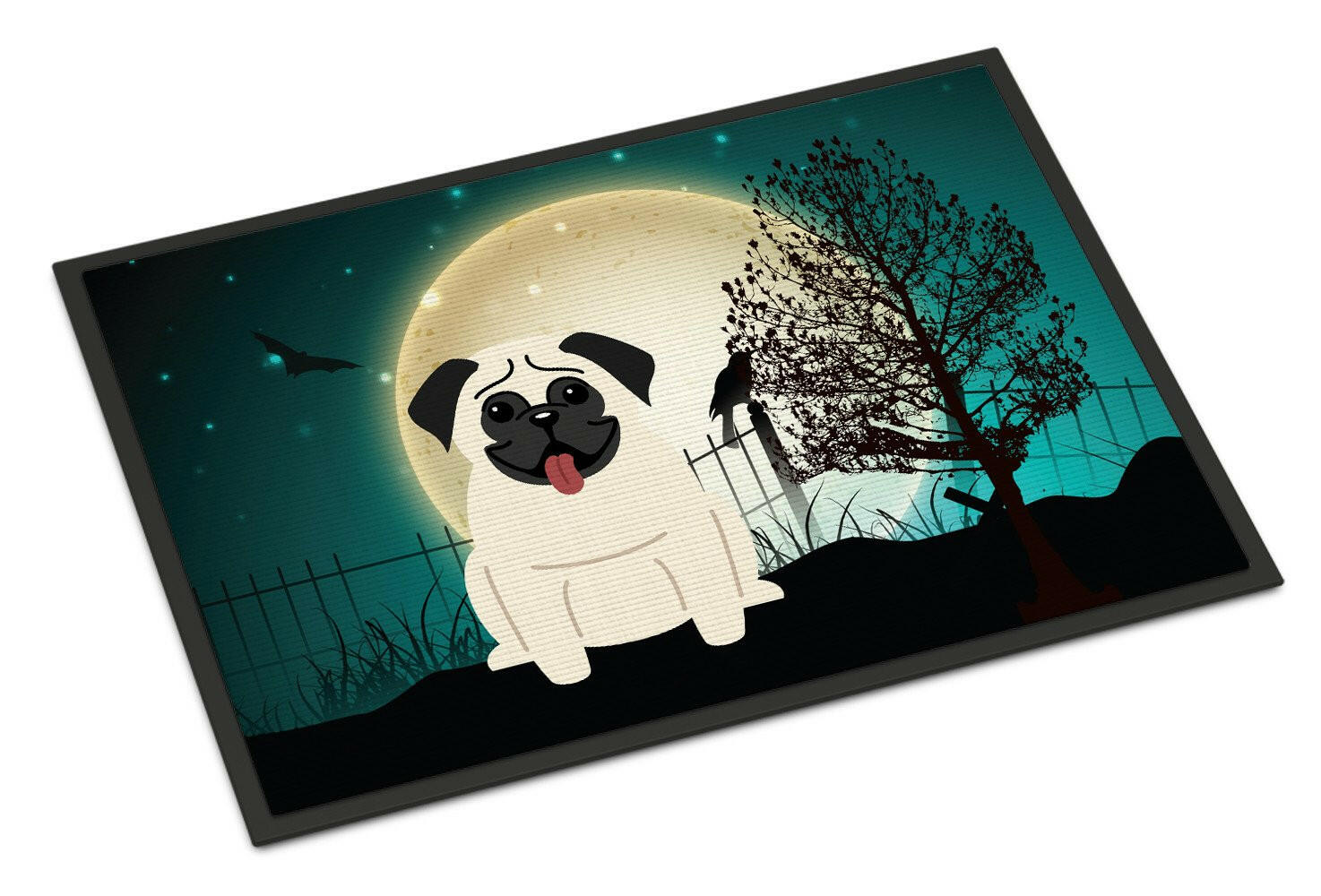 Halloween Scary Pug Cream Indoor or Outdoor Mat 24x36 BB2194JMAT - the-store.com