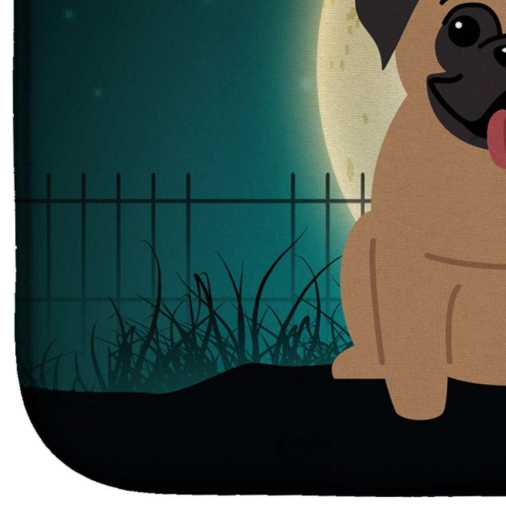 Halloween Scary Pug Brown Dish Drying Mat BB2195DDM  the-store.com.