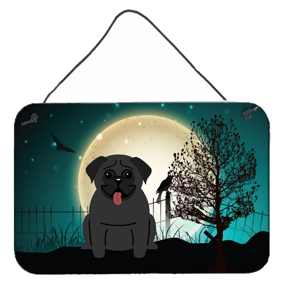 Halloween Scary Pug Black Wall or Door Hanging Prints BB2196DS812 by Caroline's Treasures