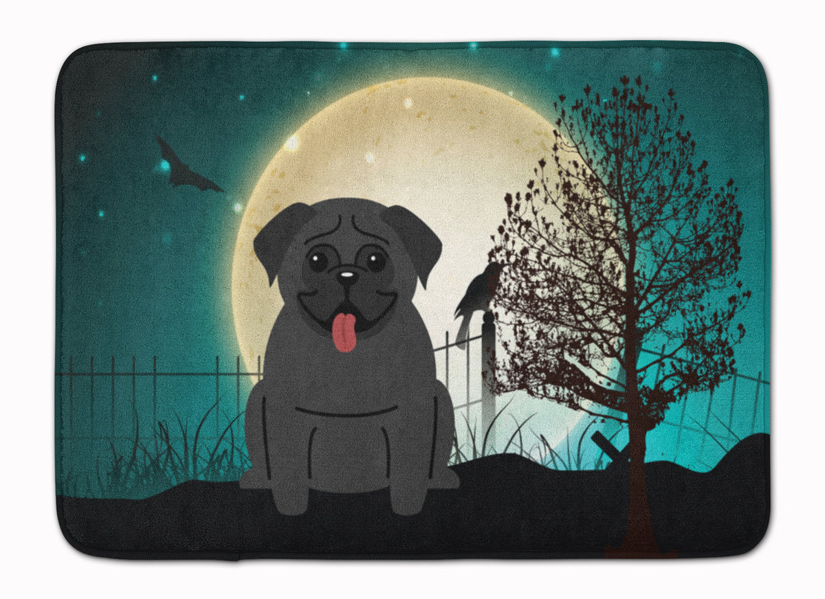 Halloween Scary Pug Black Machine Washable Memory Foam Mat BB2196RUG - the-store.com