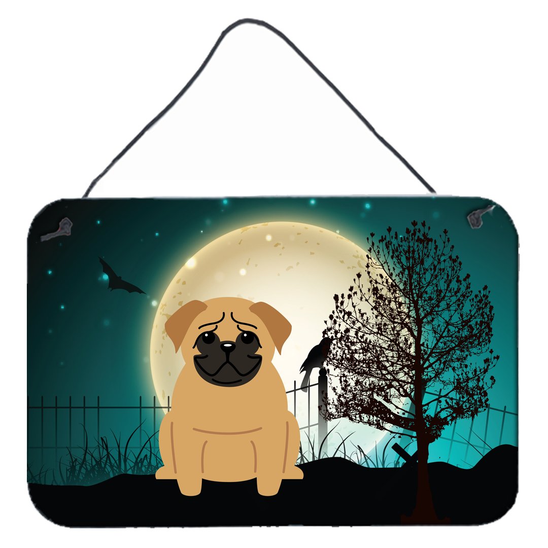 Halloween Scary Pug Brown Wall or Door Hanging Prints BB2197DS812 by Caroline's Treasures