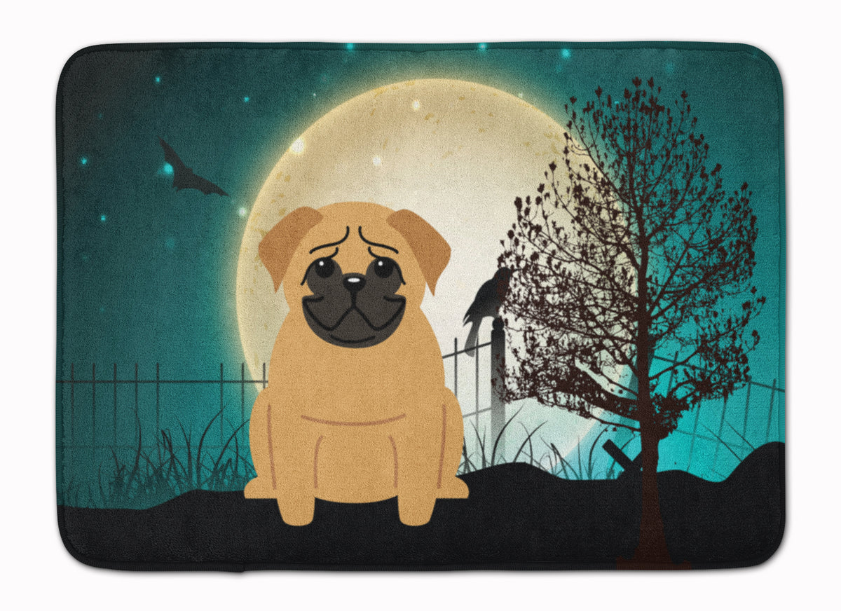 Halloween Scary Pug Brown Machine Washable Memory Foam Mat BB2197RUG - the-store.com