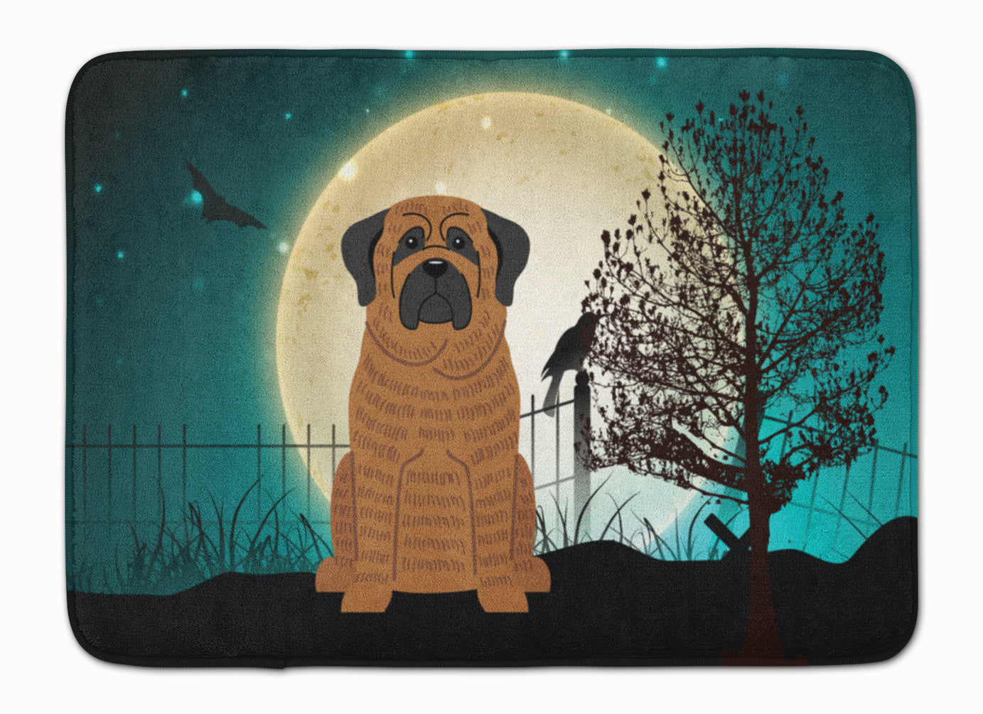 Halloween Scary Mastiff Brindle Machine Washable Memory Foam Mat BB2205RUG - the-store.com