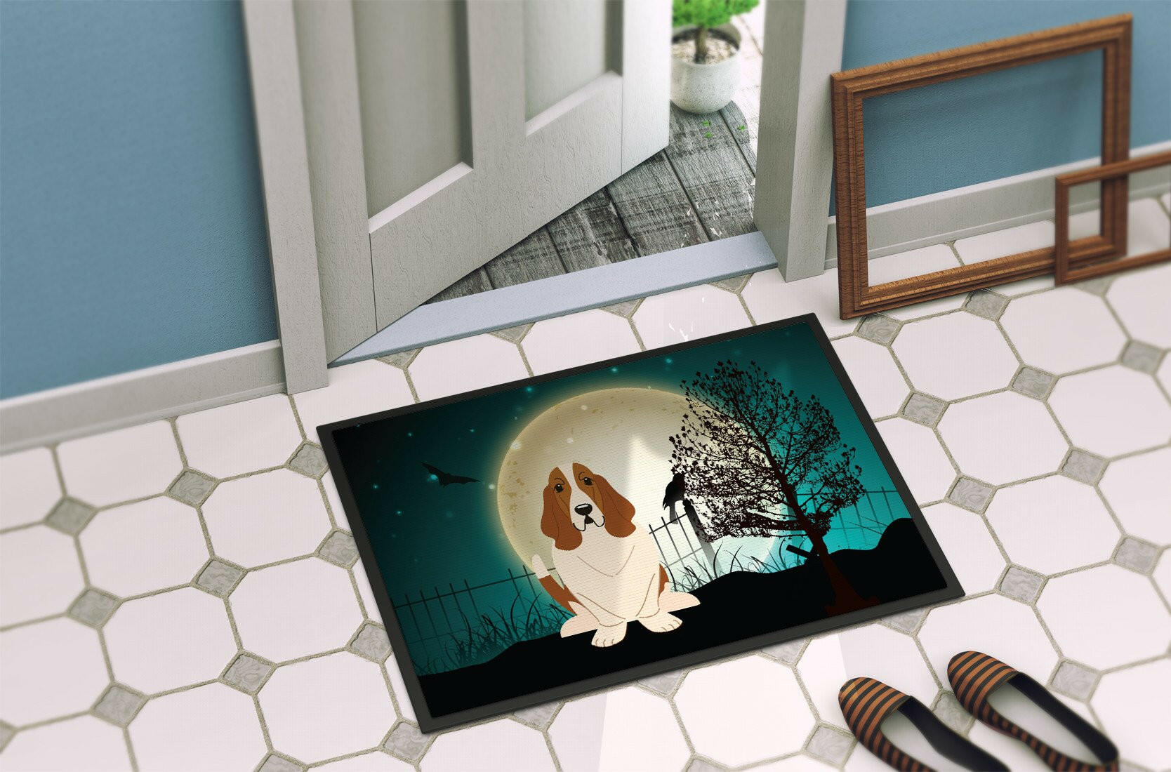 Halloween Scary Basset Hound Indoor or Outdoor Mat 24x36 BB2211JMAT - the-store.com