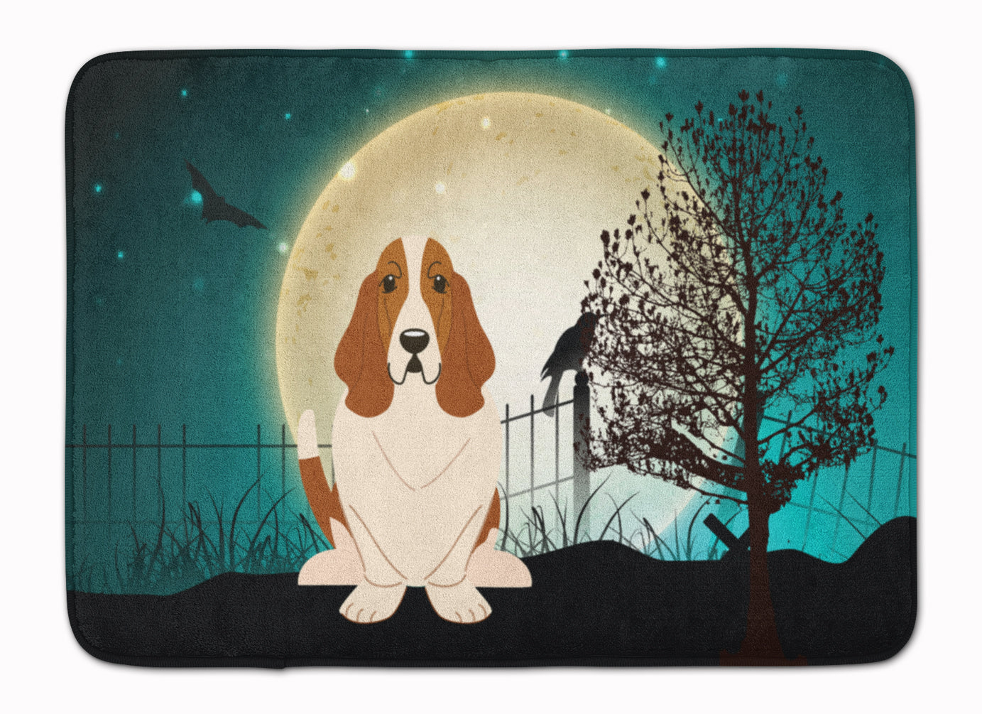 Halloween Scary Basset Hound Machine Washable Memory Foam Mat BB2211RUG - the-store.com