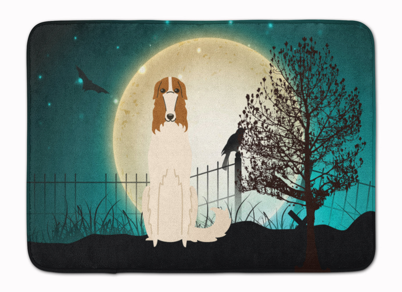 Halloween Scary Borzoi Machine Washable Memory Foam Mat BB2213RUG - the-store.com