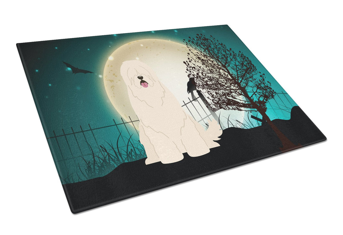 Halloween Scary South Russian Sheepdog Glass Cutting Board Large BB2214LCB by Caroline&#39;s Treasures