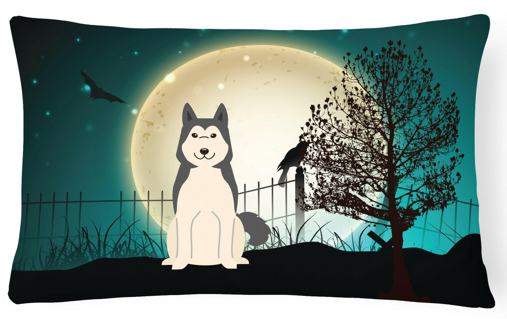 Halloween Scary West Siberian Laika Spitz Canvas Fabric Decorative Pillow BB2215PW1216 by Caroline's Treasures