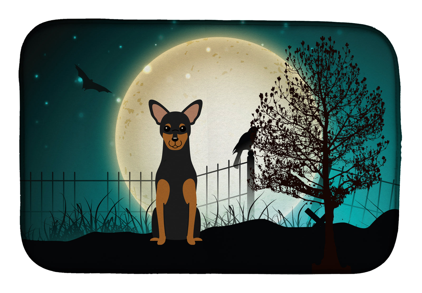 Halloween Scary Manchester Terrier Dish Drying Mat BB2218DDM  the-store.com.