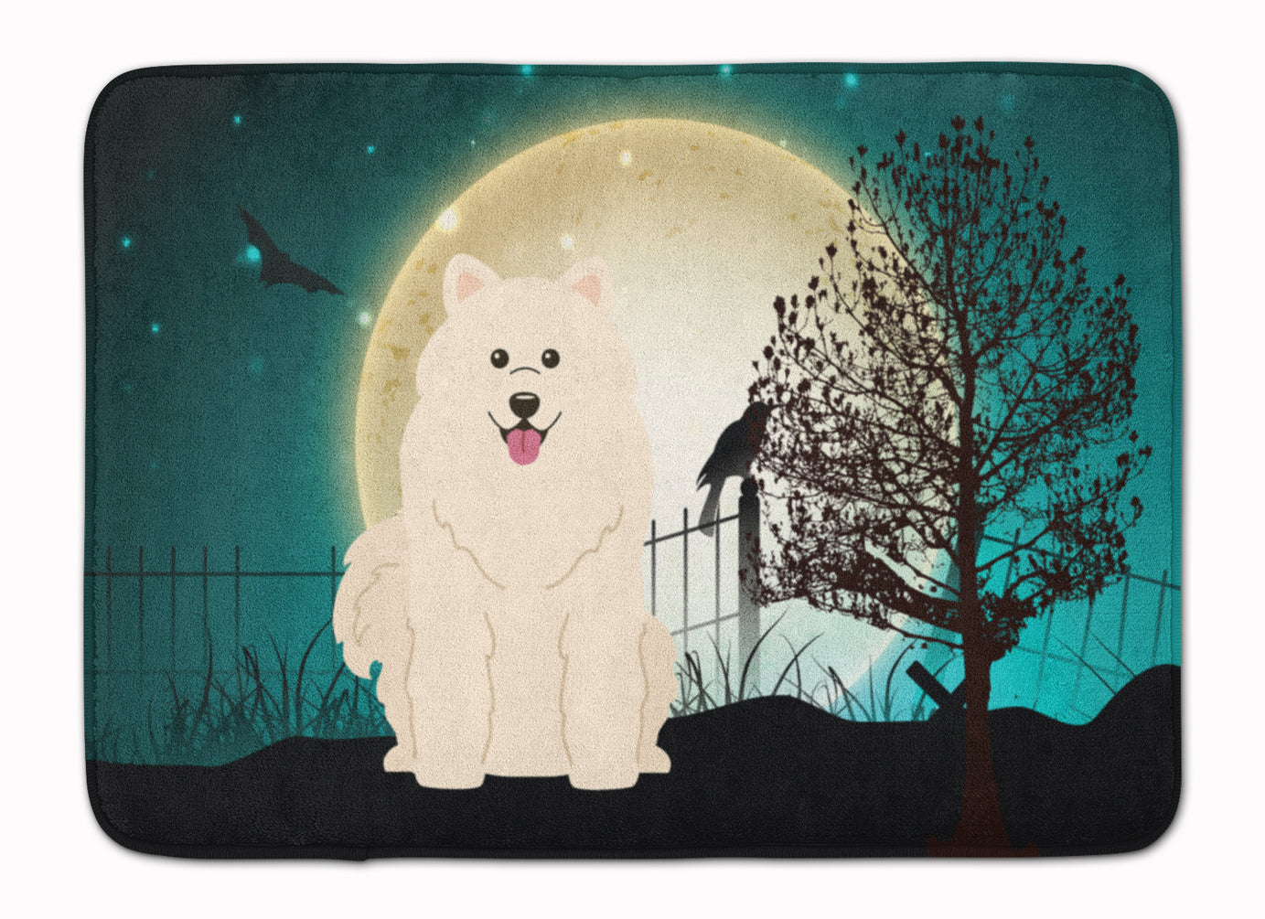 Halloween Scary Samoyed Machine Washable Memory Foam Mat BB2220RUG - the-store.com