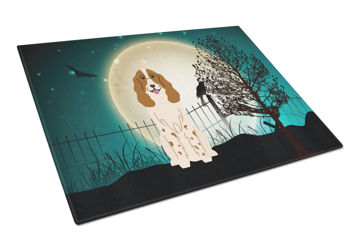 Halloween Scary Russian Spaniel Glass Cutting Board Large BB2221LCB by Caroline&#39;s Treasures