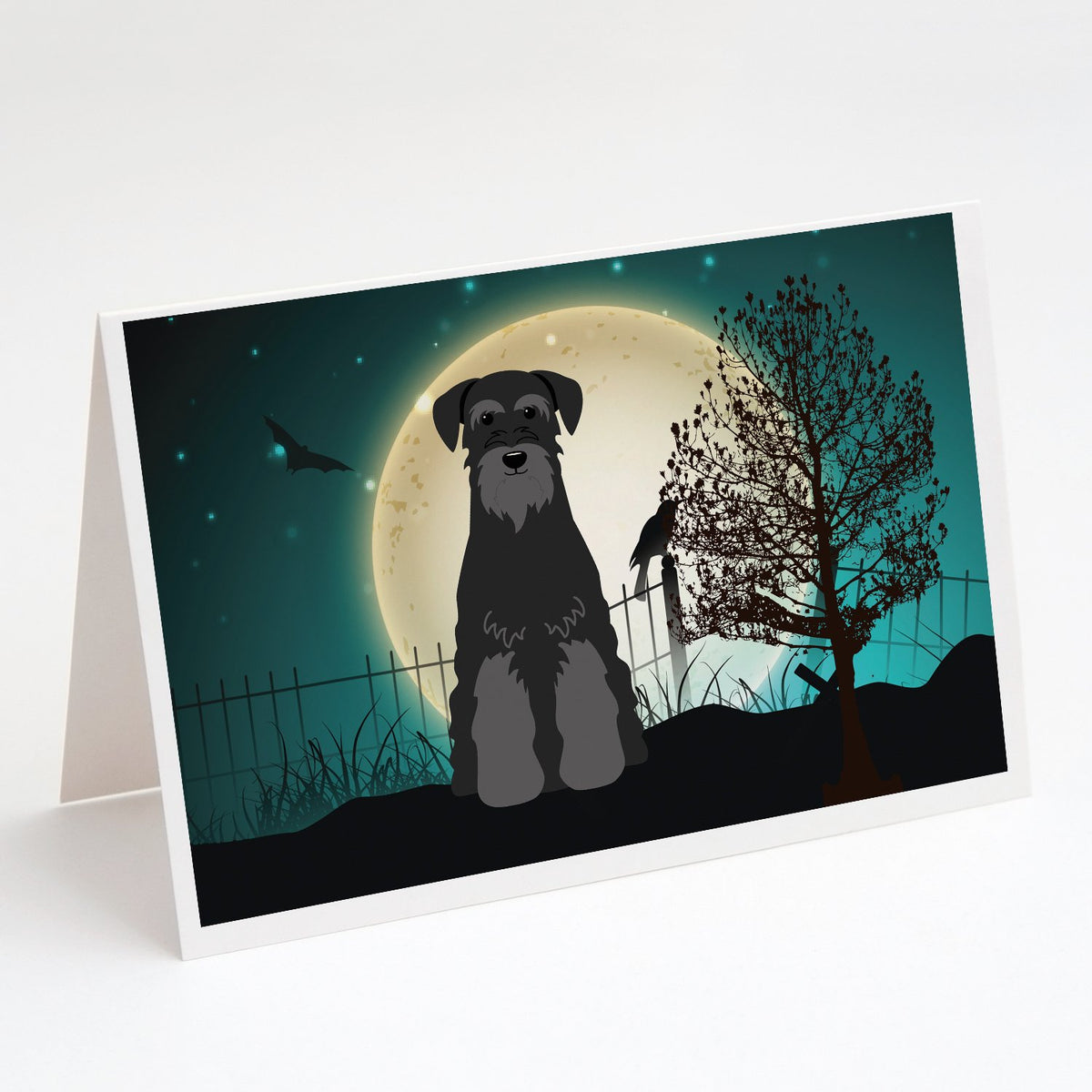 Buy this Halloween Scary Standard Schnauzer Black Greeting Cards and Envelopes Pack of 8