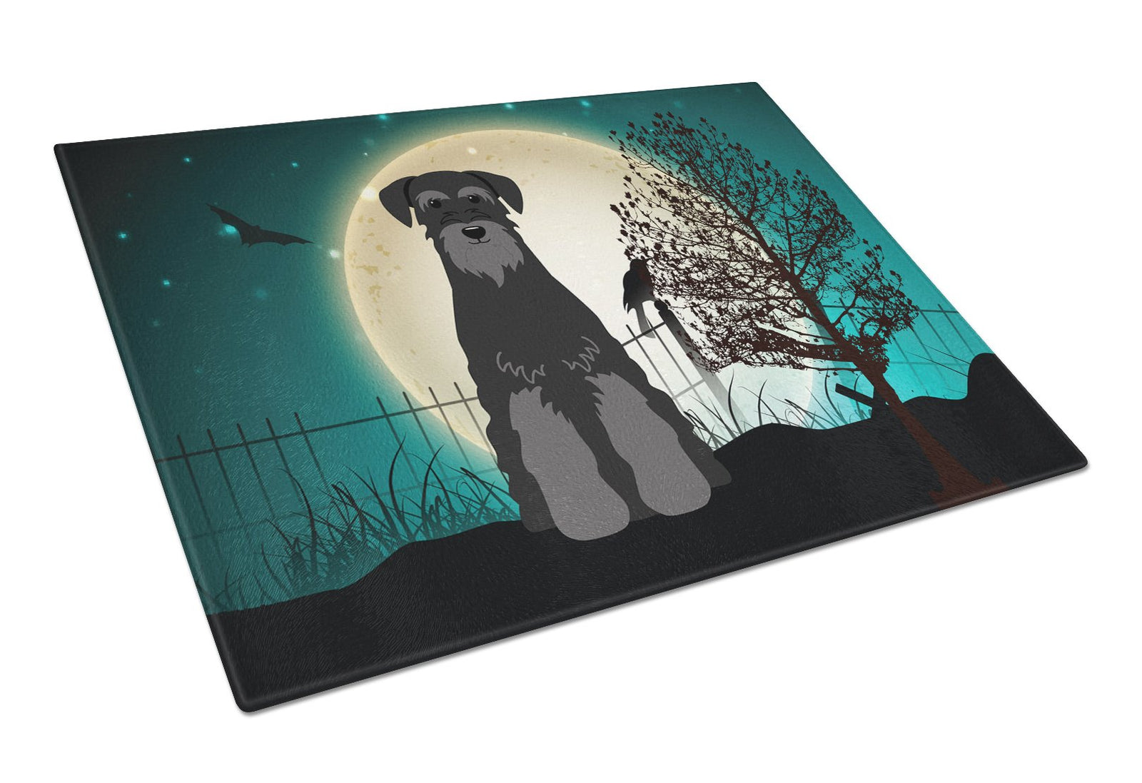 Halloween Scary Standard Schnauzer Black Glass Cutting Board Large BB2222LCB by Caroline's Treasures