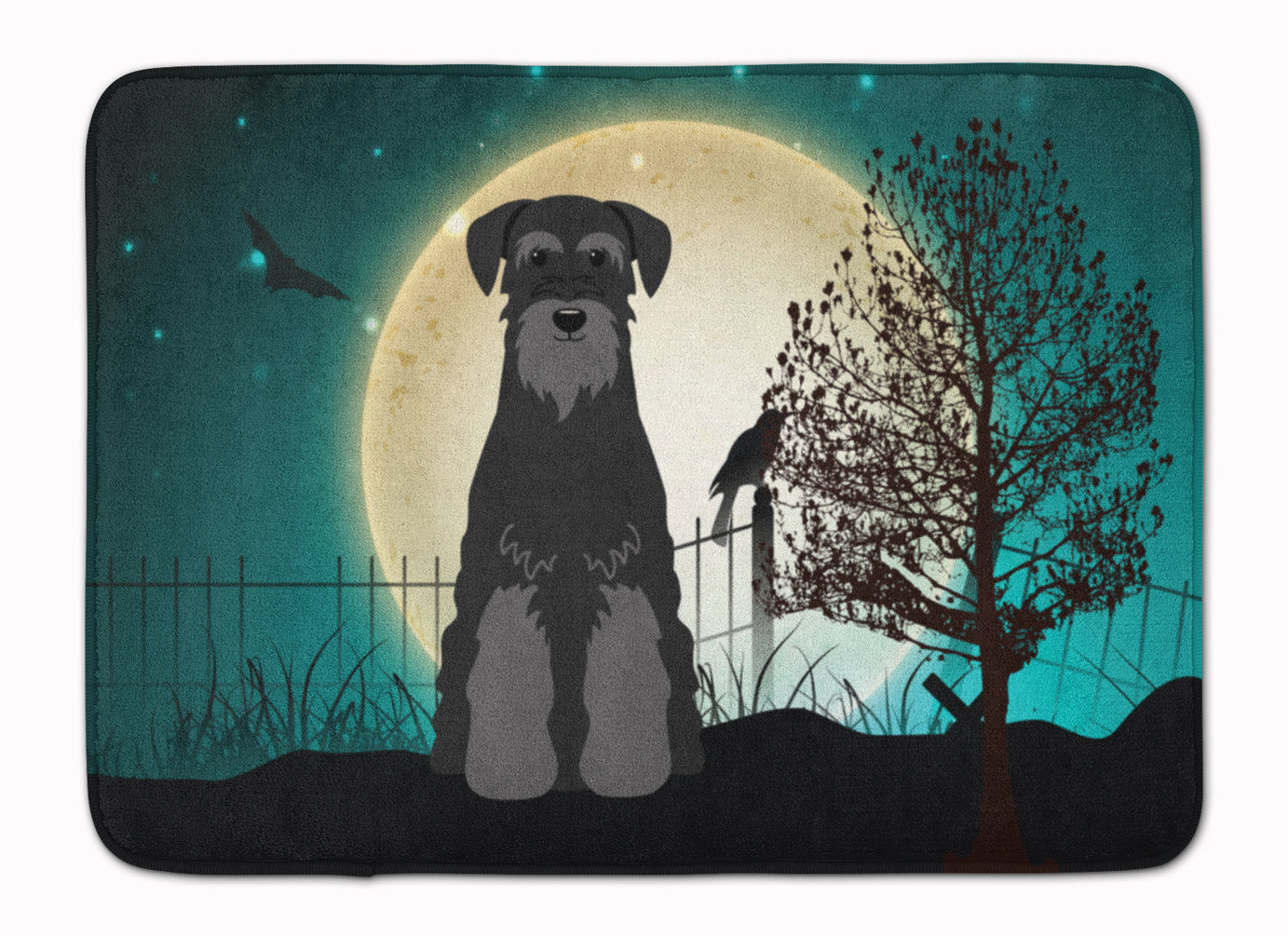 Halloween Scary Standard Schnauzer Black Machine Washable Memory Foam Mat BB2222RUG - the-store.com