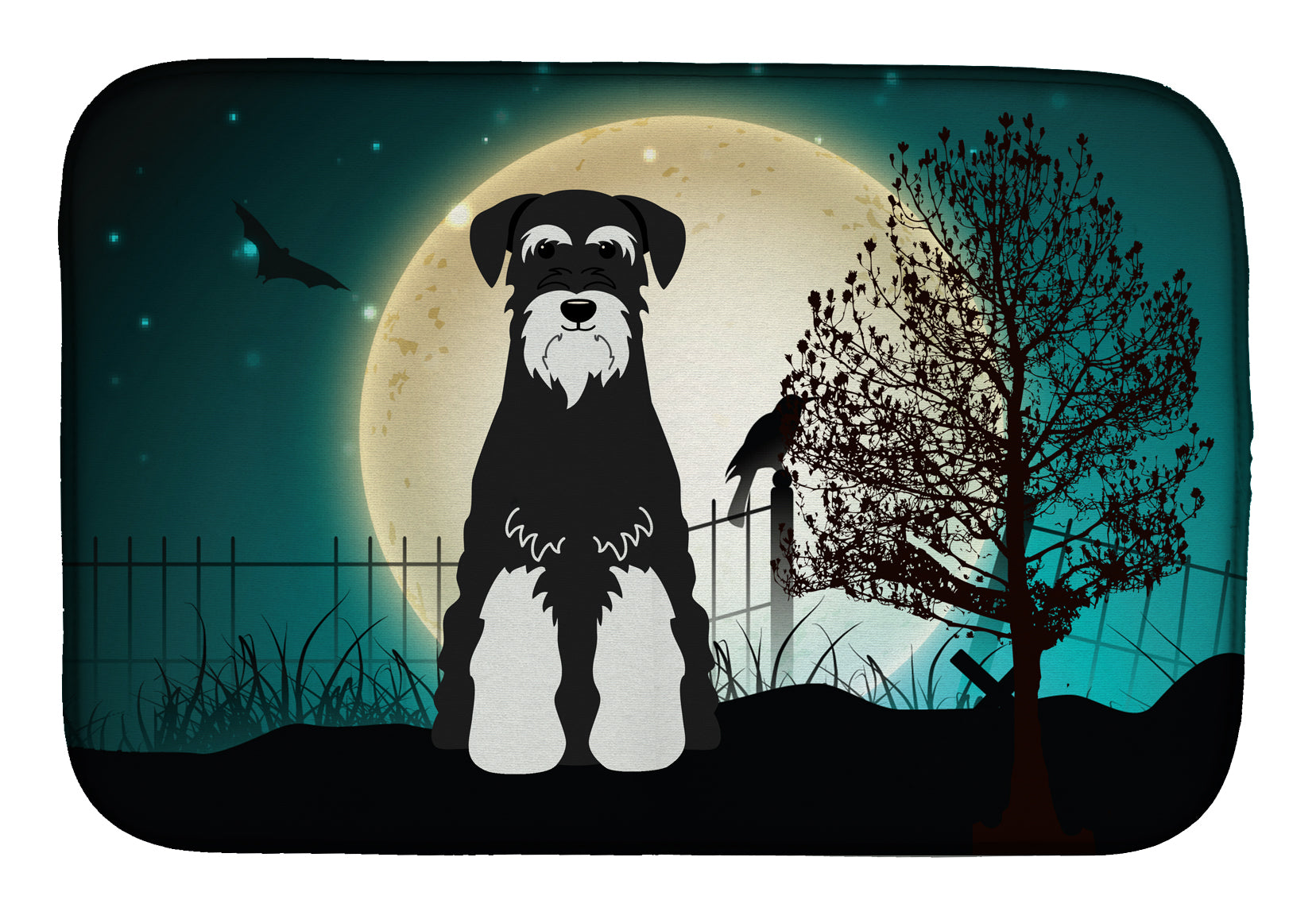 Halloween Scary Standard Schnauzer Salt and Pepper Dish Drying Mat BB2223DDM  the-store.com.