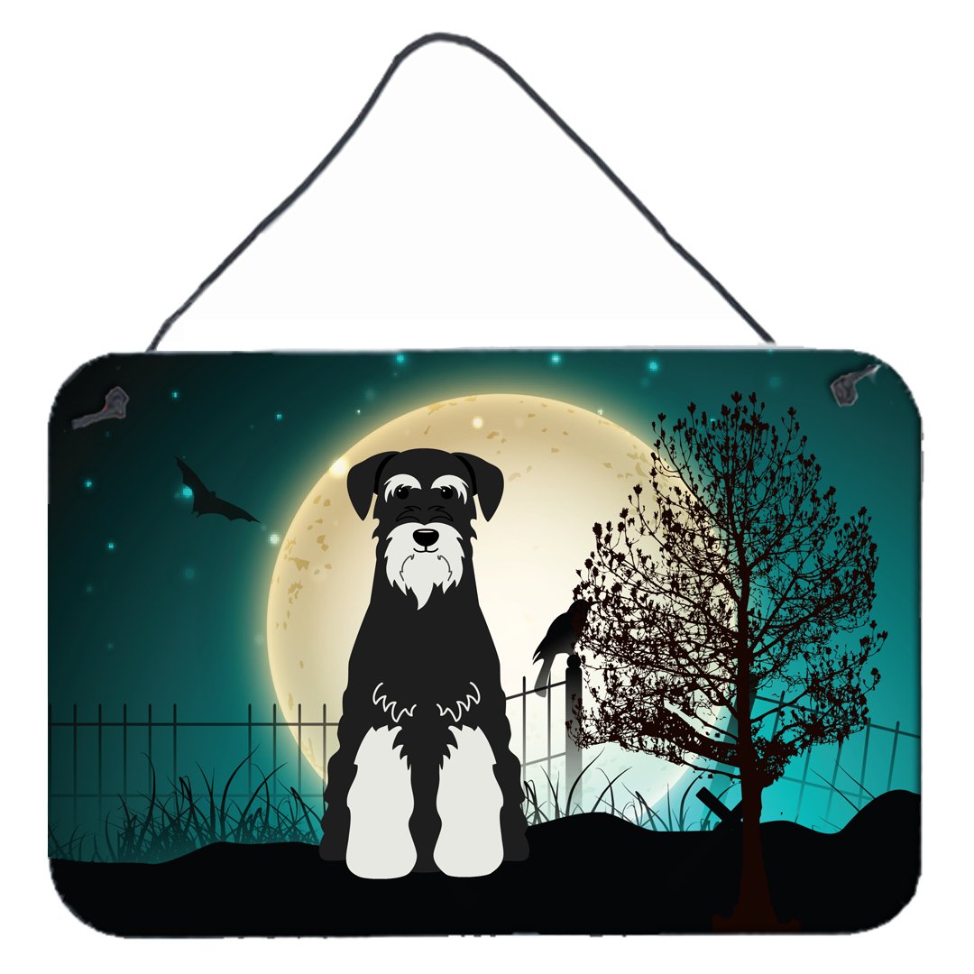 Halloween Scary Standard Schnauzer Salt and Pepper Wall or Door Hanging Prints BB2223DS812 by Caroline&#39;s Treasures