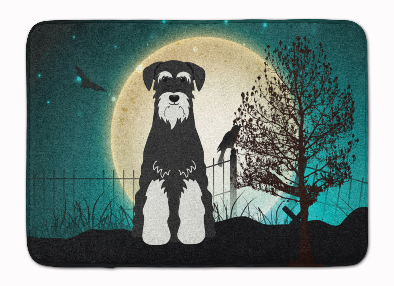 Halloween Scary Standard Schnauzer Salt and Pepper Machine Washable Memory Foam Mat BB2223RUG - the-store.com