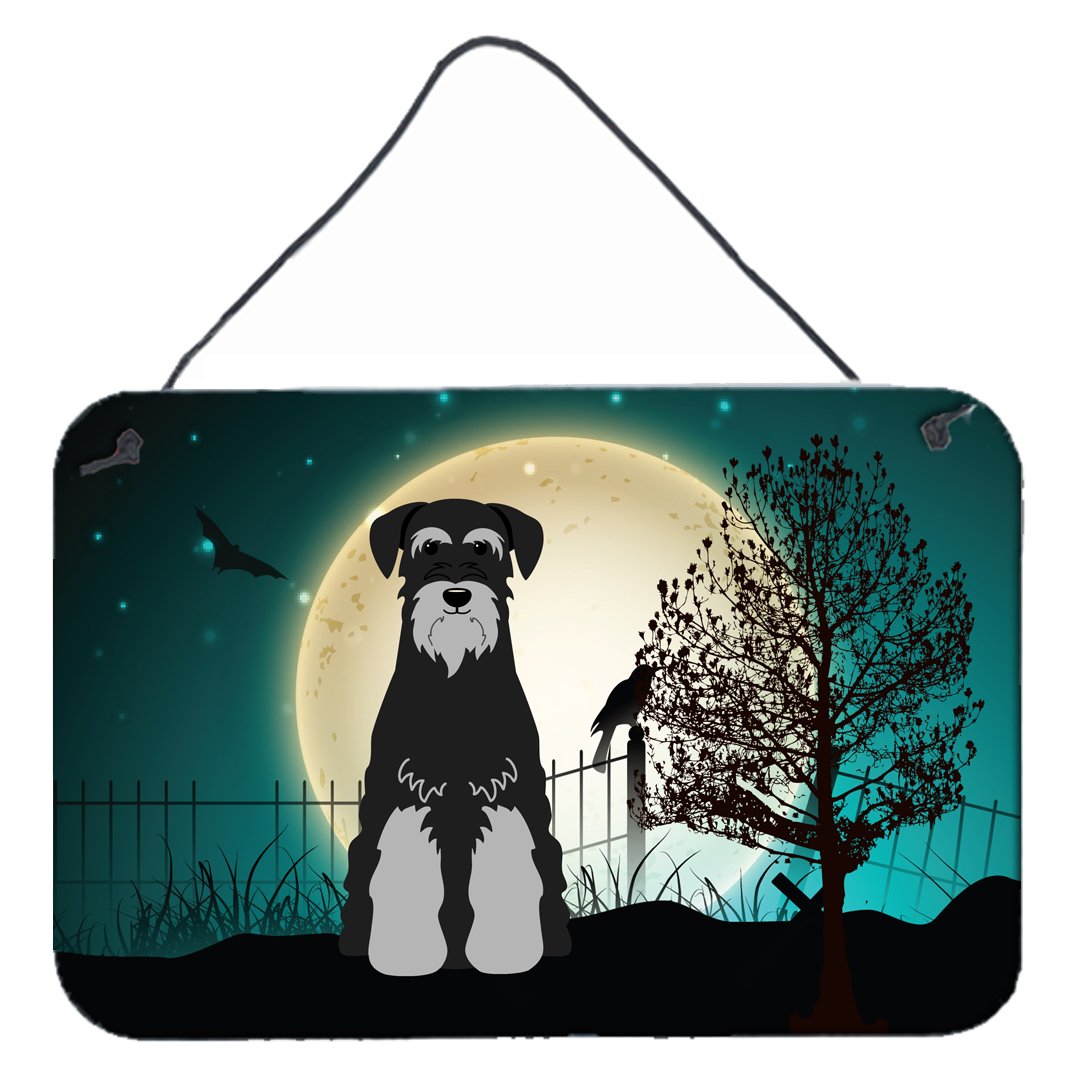 Halloween Scary Standard Schnauzer Black Grey Wall or Door Hanging Prints BB2224DS812 by Caroline&#39;s Treasures