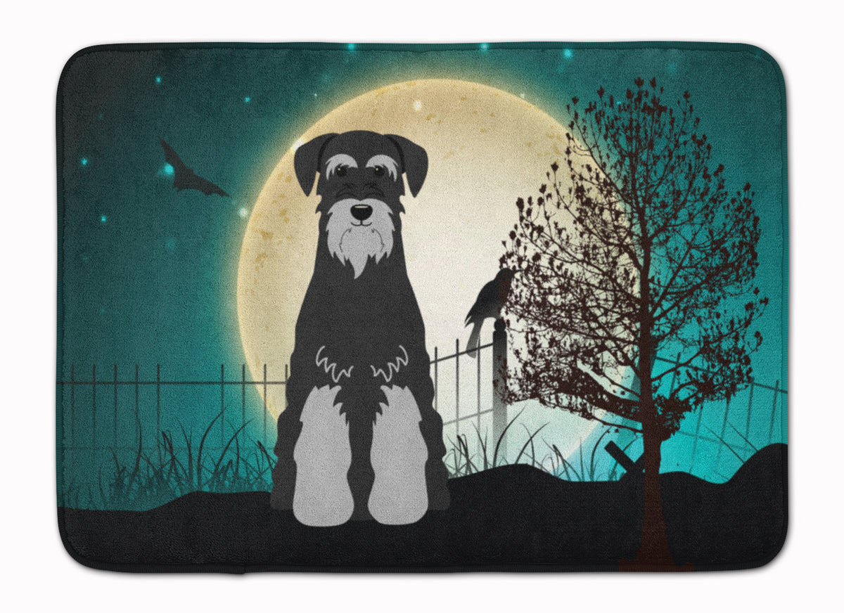 Halloween Scary Standard Schnauzer Black Grey Machine Washable Memory Foam Mat BB2224RUG - the-store.com