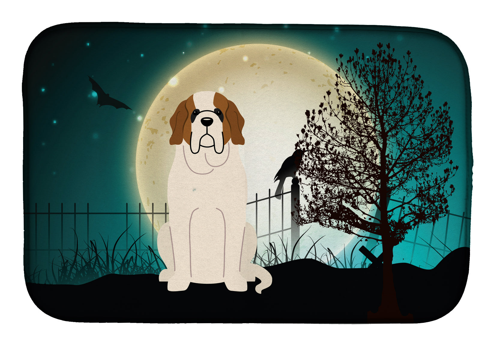 Halloween Scary Saint Bernard Dish Drying Mat BB2225DDM  the-store.com.