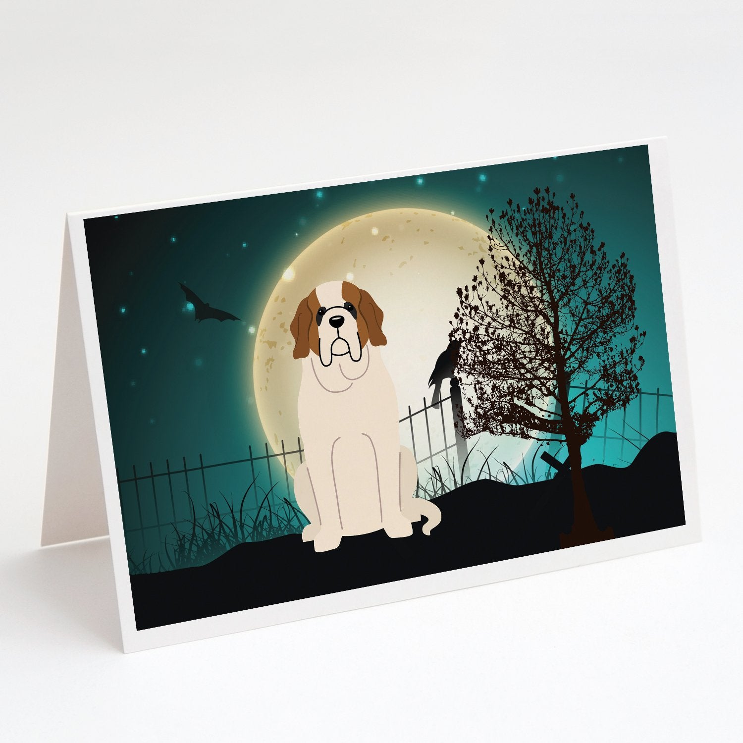 Buy this Halloween Scary Saint Bernard Greeting Cards and Envelopes Pack of 8