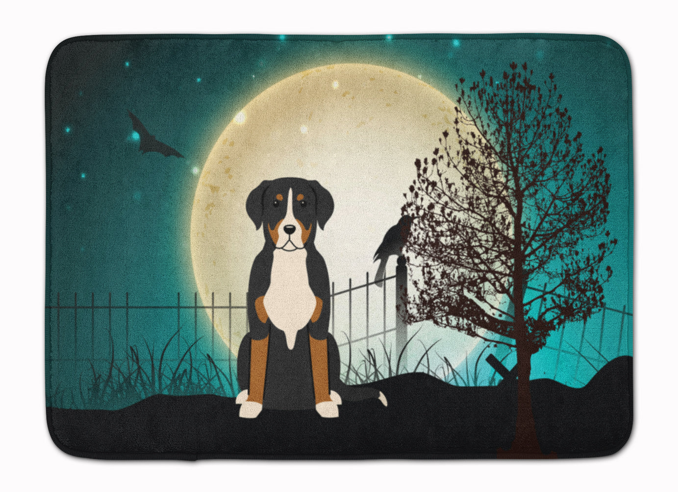 Halloween Scary Greater Swiss Mountain Dog Machine Washable Memory Foam Mat BB2227RUG - the-store.com