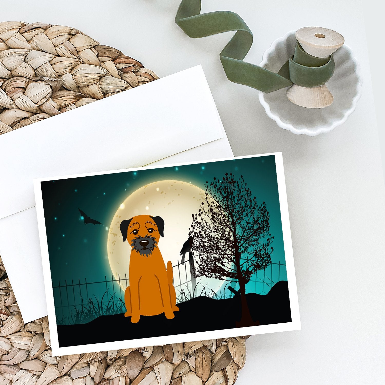 Buy this Halloween Scary Border Terrier Greeting Cards and Envelopes Pack of 8