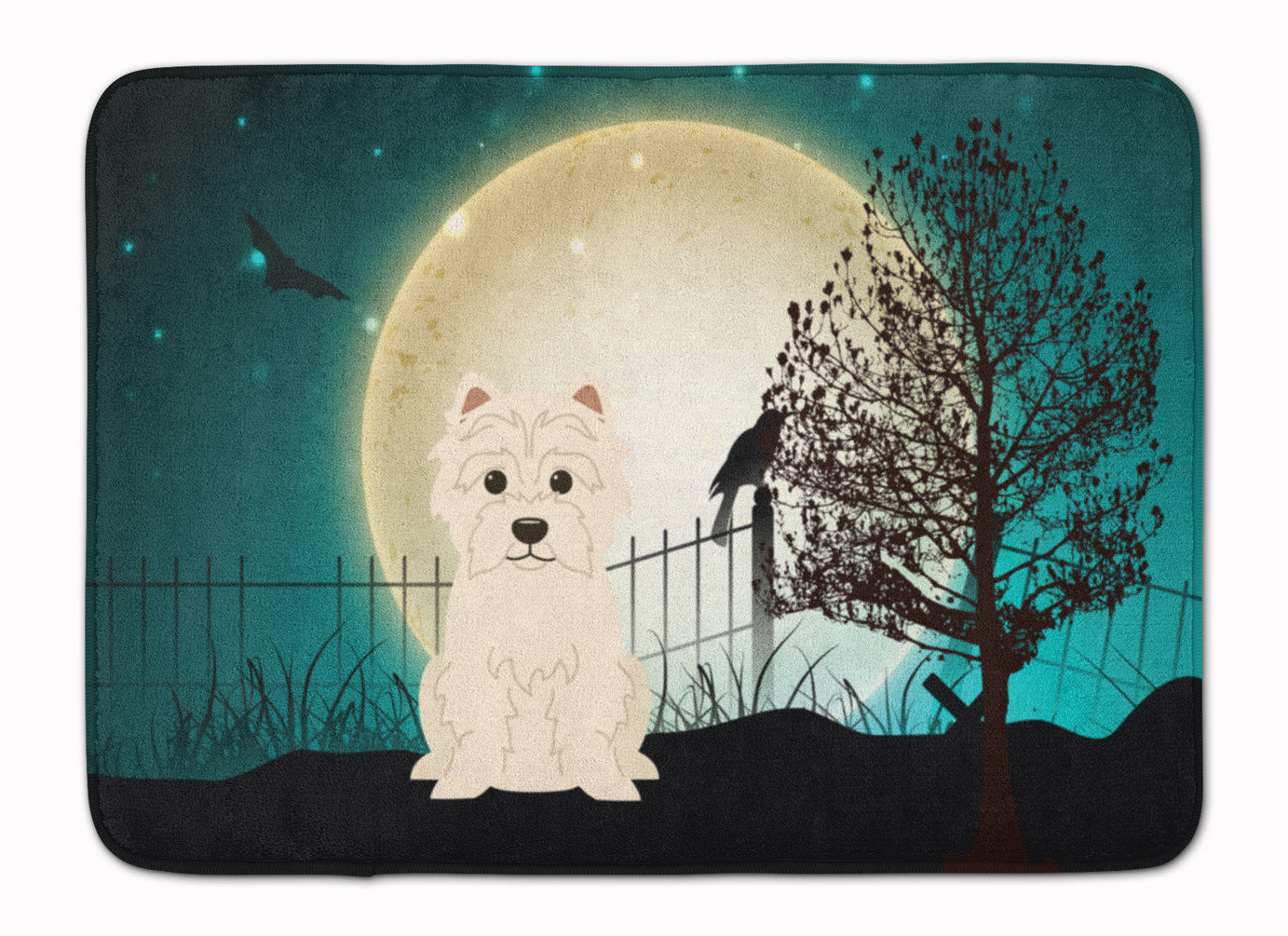 Halloween Scary Westie Machine Washable Memory Foam Mat BB2232RUG - the-store.com