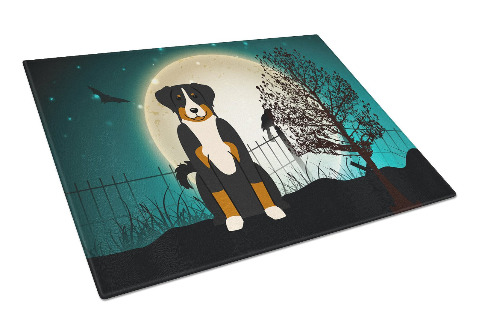 Halloween Scary Appenzeller Sennenhund Glass Cutting Board Large BB2233LCB by Caroline's Treasures