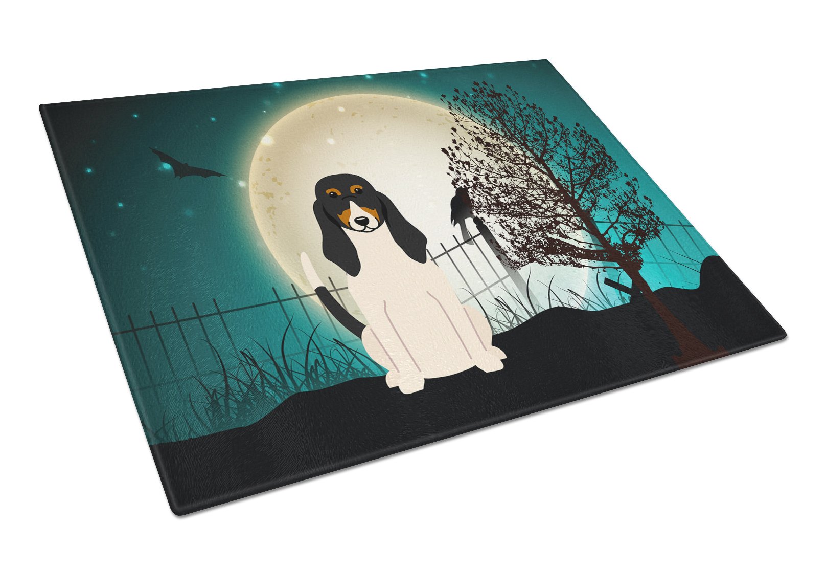 Halloween Scary Swiss Hound Glass Cutting Board Large BB2234LCB by Caroline's Treasures