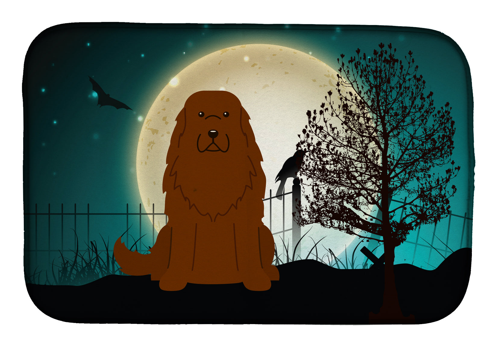 Halloween Scary Caucasian Shepherd Dog Dish Drying Mat BB2240DDM  the-store.com.