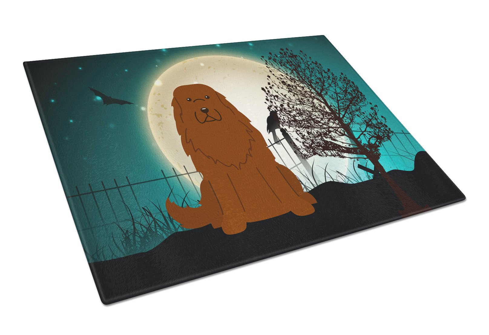 Halloween Scary Caucasian Shepherd Dog Glass Cutting Board Large BB2240LCB by Caroline's Treasures