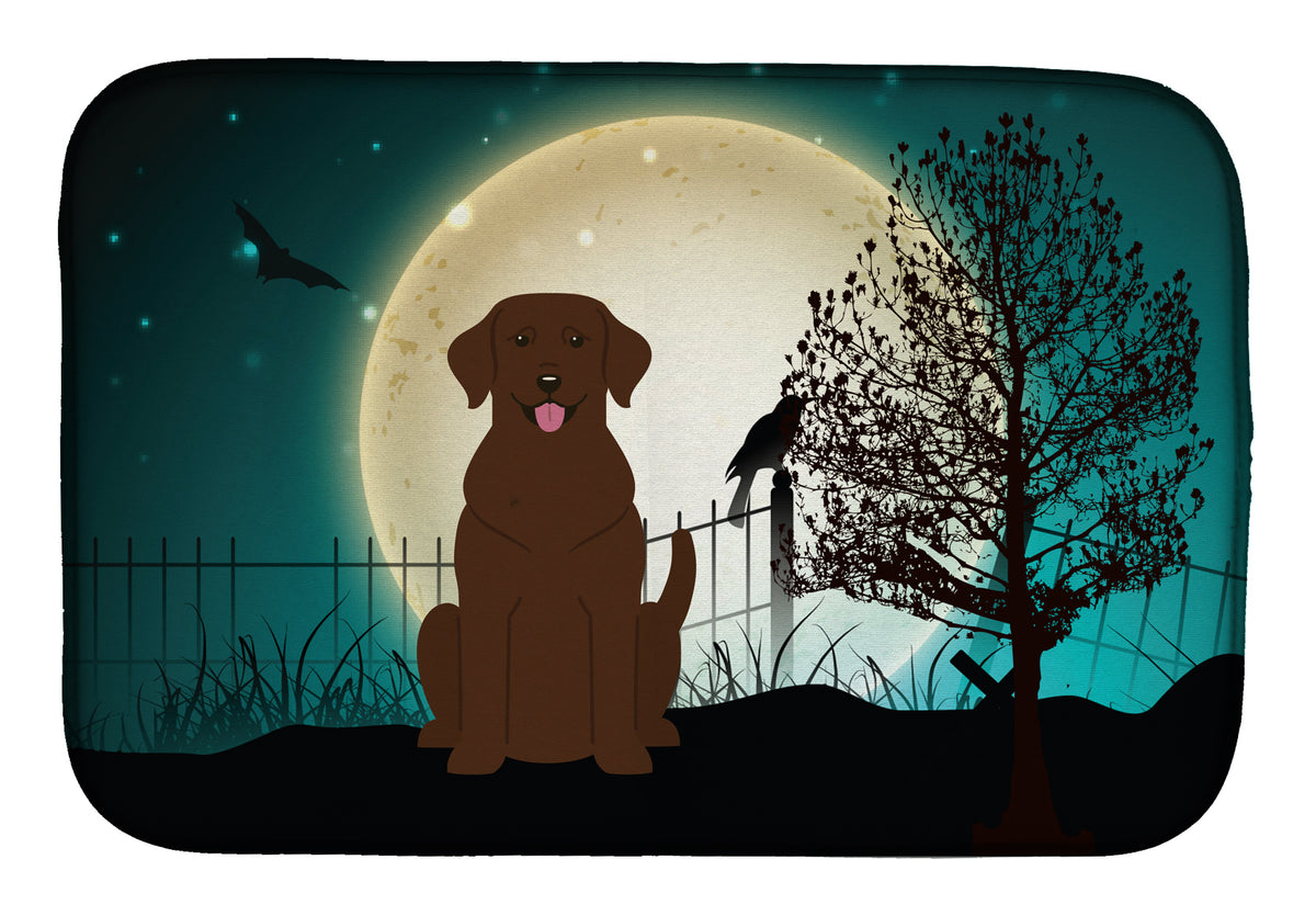 Halloween Scary Chocolate Labrador Dish Drying Mat BB2246DDM  the-store.com.