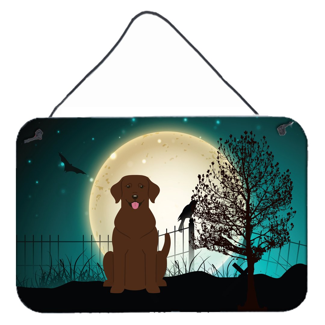 Halloween Scary Chocolate Labrador Wall or Door Hanging Prints BB2246DS812 by Caroline's Treasures