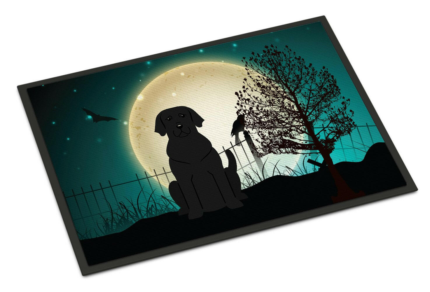 Halloween Scary Black Labrador Indoor or Outdoor Mat 18x27 BB2247MAT - the-store.com