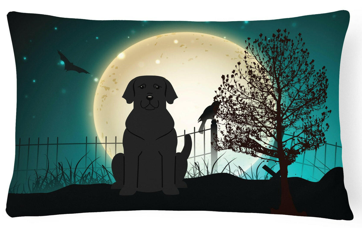 Halloween Scary Black Labrador Canvas Fabric Decorative Pillow BB2247PW1216 by Caroline&#39;s Treasures