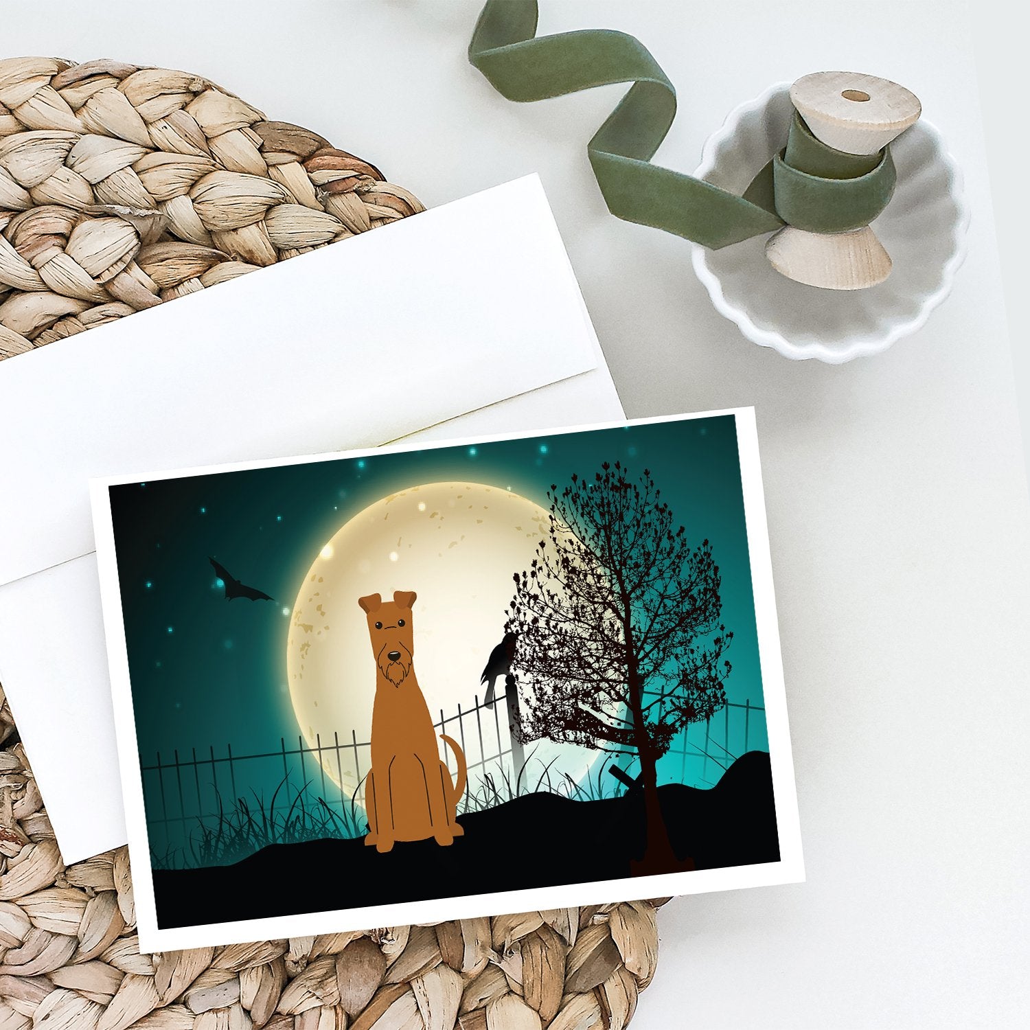 Buy this Halloween Scary Irish Terrier Greeting Cards and Envelopes Pack of 8