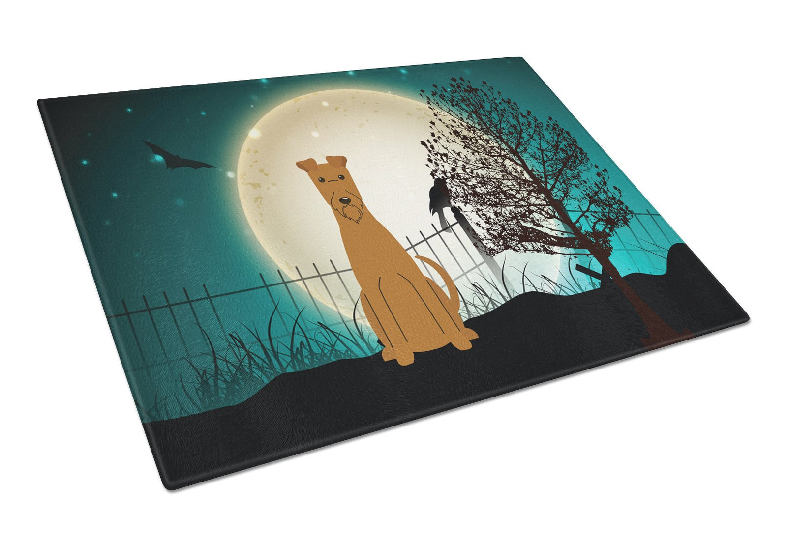 Halloween Scary Irish Terrier Glass Cutting Board Large BB2252LCB by Caroline's Treasures