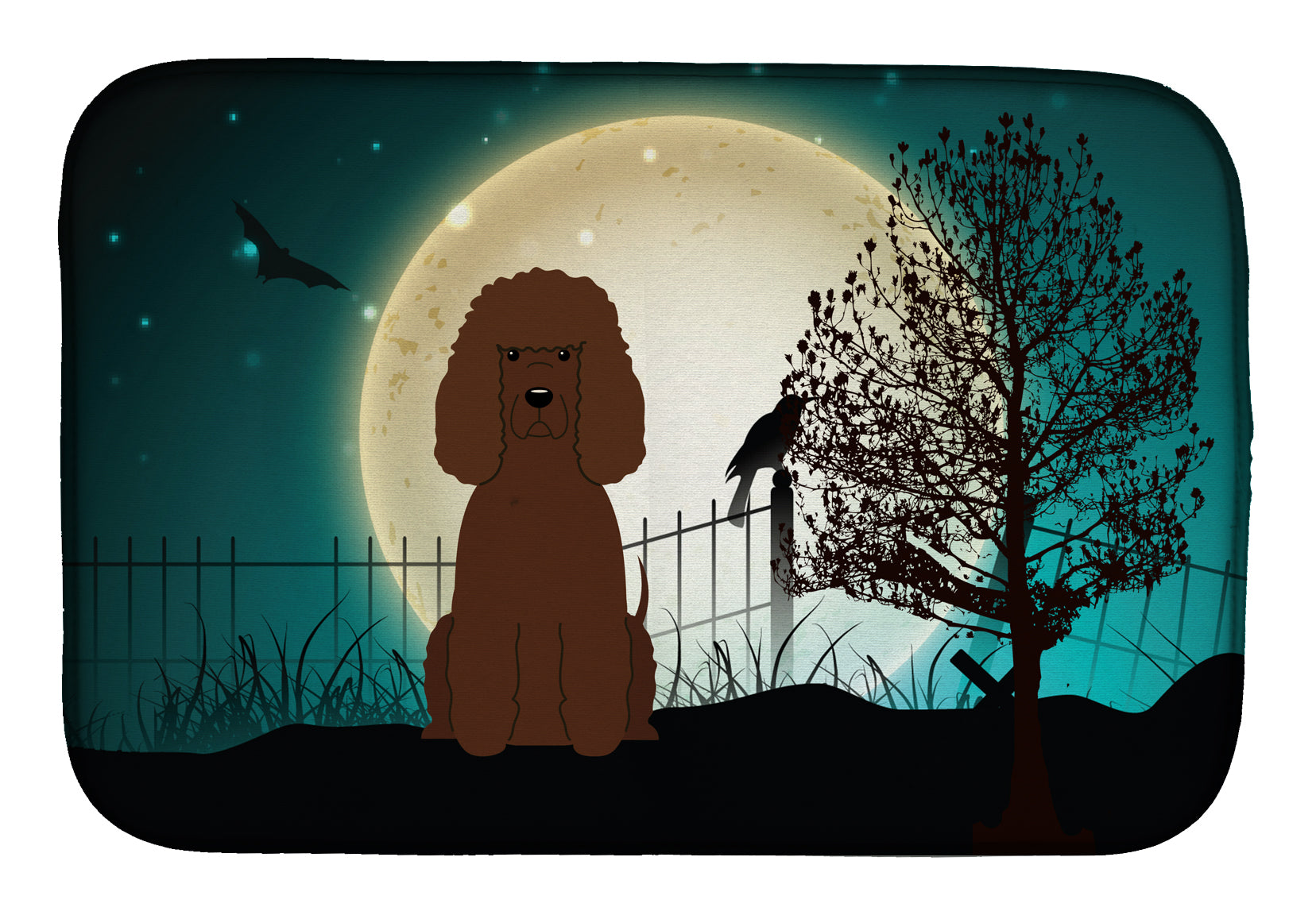 Halloween Scary Irish Water Spaniel Dish Drying Mat BB2253DDM  the-store.com.