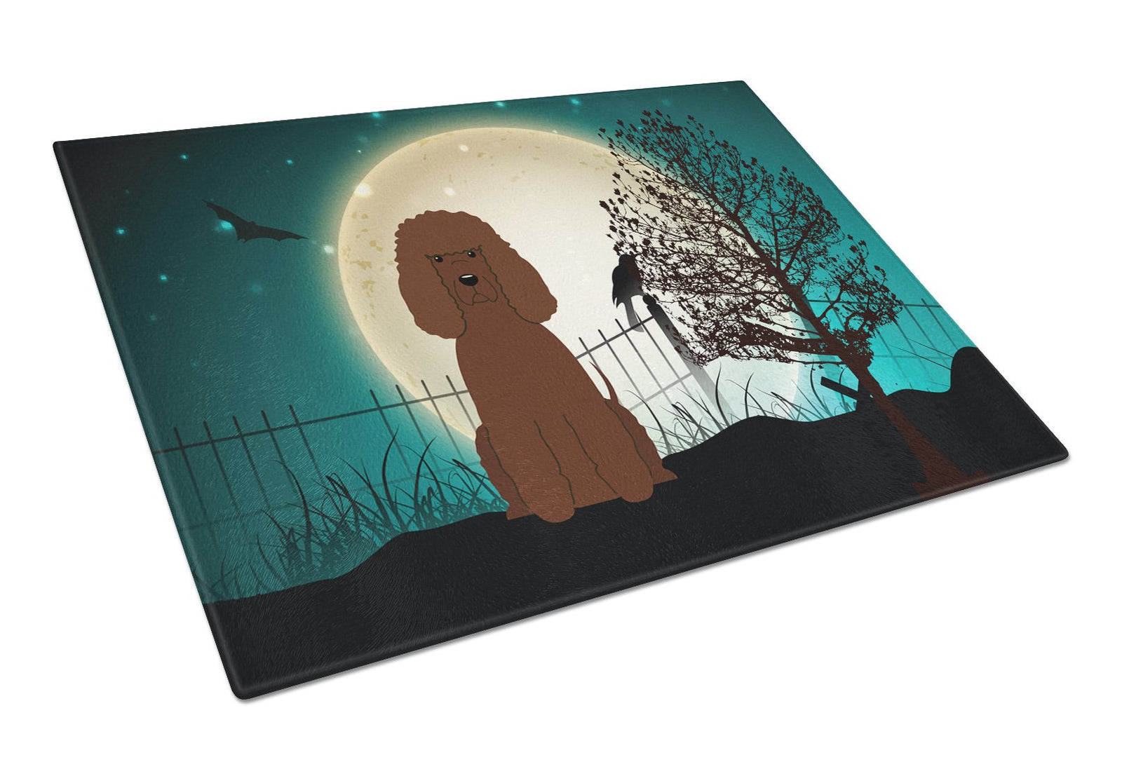 Halloween Scary Irish Water Spaniel Glass Cutting Board Large BB2253LCB by Caroline's Treasures