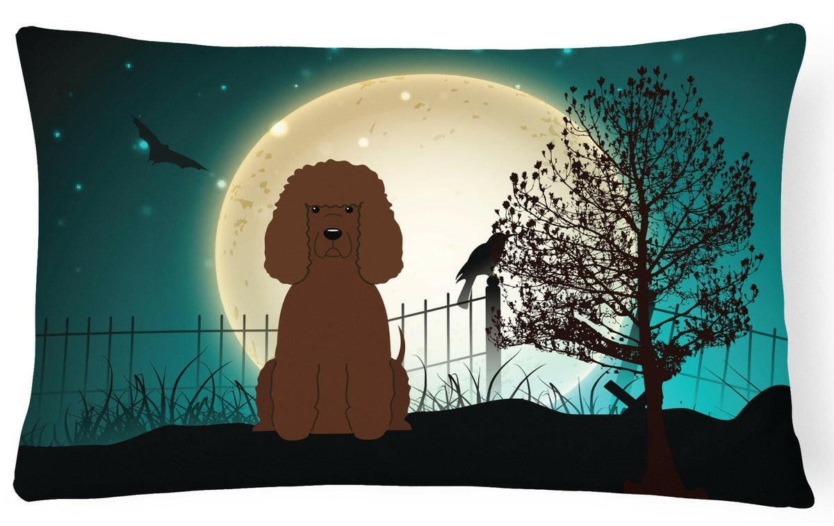 Halloween Scary Irish Water Spaniel Canvas Fabric Decorative Pillow BB2253PW1216 by Caroline&#39;s Treasures