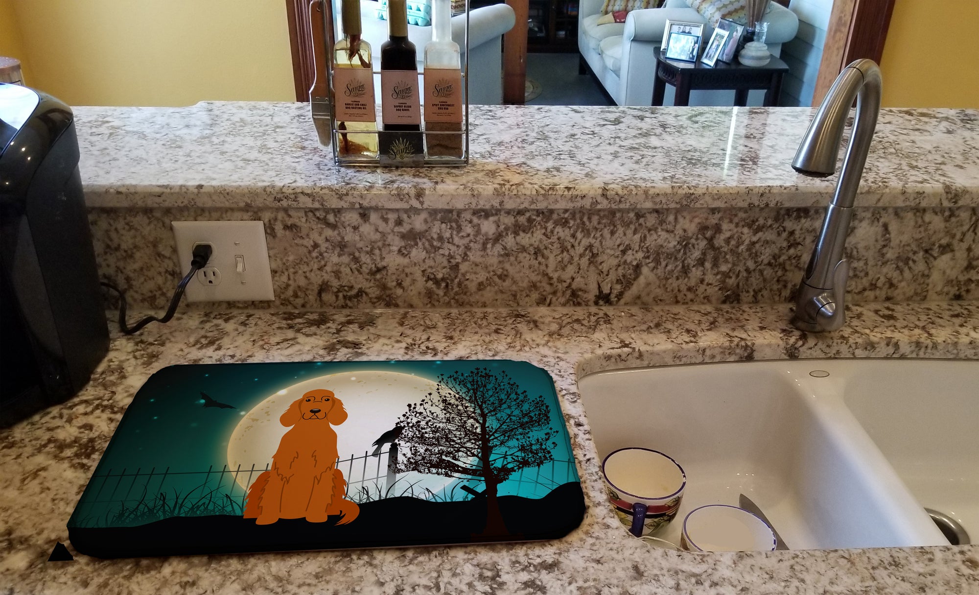 Halloween Scary Irish Setter Dish Drying Mat BB2254DDM  the-store.com.