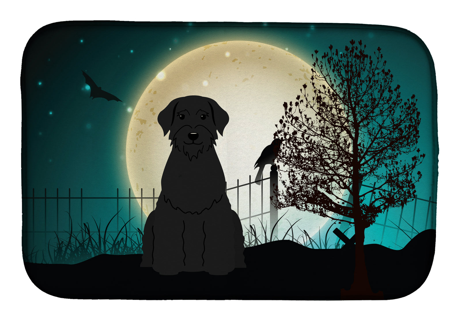 Halloween Scary Giant Schnauzer Dish Drying Mat BB2256DDM  the-store.com.