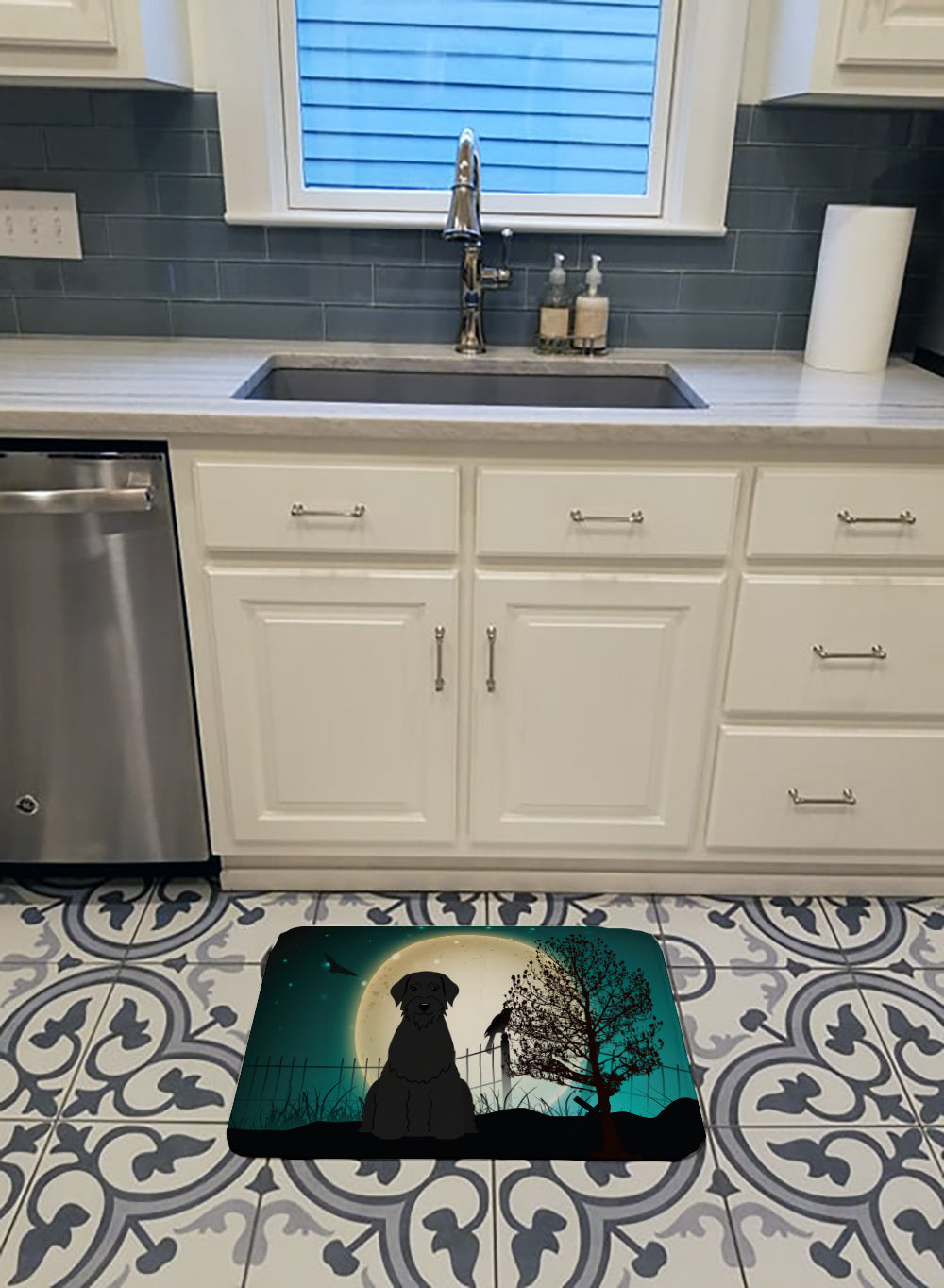 Halloween Scary Giant Schnauzer Machine Washable Memory Foam Mat BB2256RUG - the-store.com