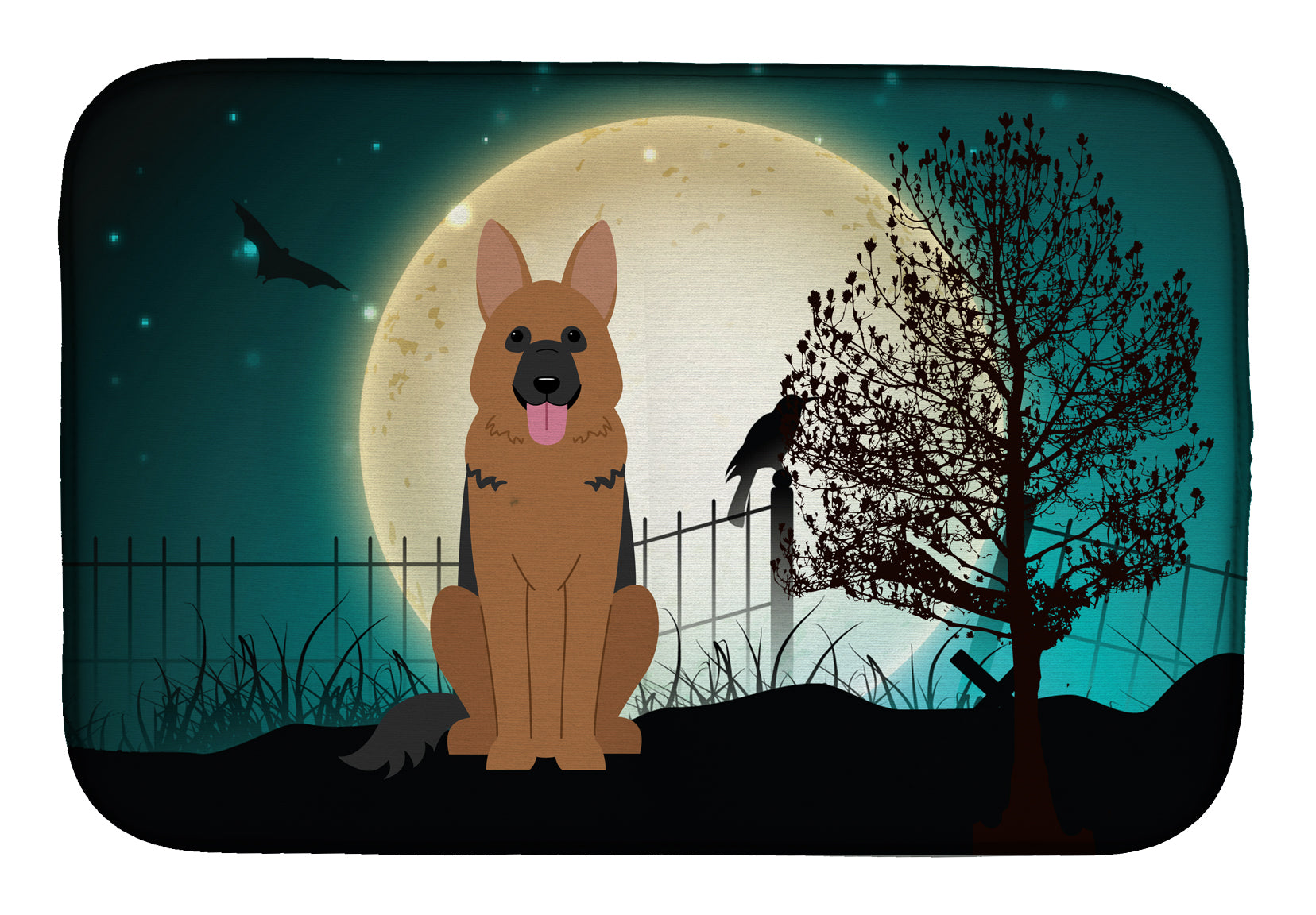 Halloween Scary German Shepherd Dish Drying Mat BB2257DDM  the-store.com.