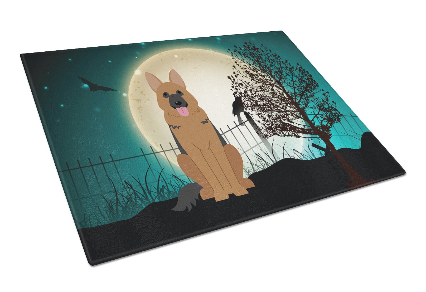 Halloween Scary German Shepherd Glass Cutting Board Large BB2257LCB by Caroline's Treasures