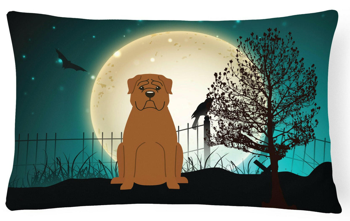Halloween Scary Dogue de Bourdeaux Canvas Fabric Decorative Pillow BB2263PW1216 by Caroline&#39;s Treasures